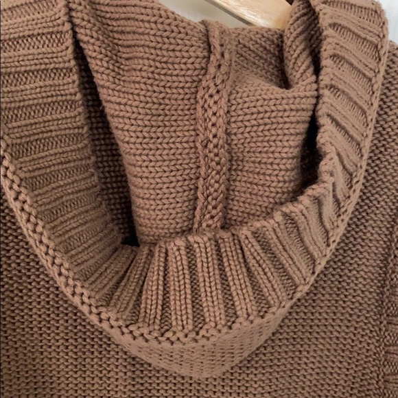 cable knit duster belted cardigan hood L (12) - Picture 4 of 4